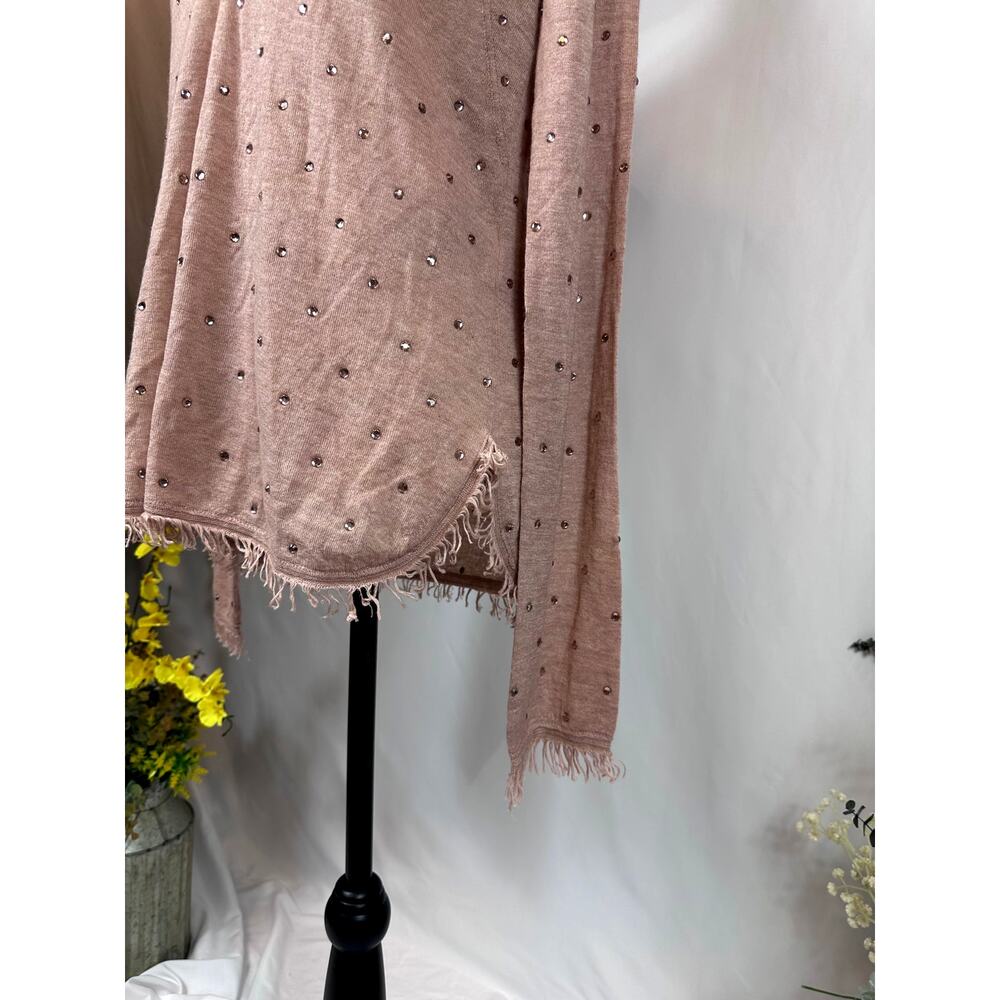 Zadig & Voltaire Riviera Rhinestone Cashmere Sweater Blush Size M - Picture 14 of 16